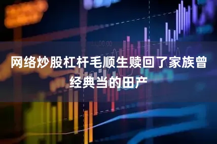 网络炒股杠杆毛顺生赎回了家族曾经典当的田产